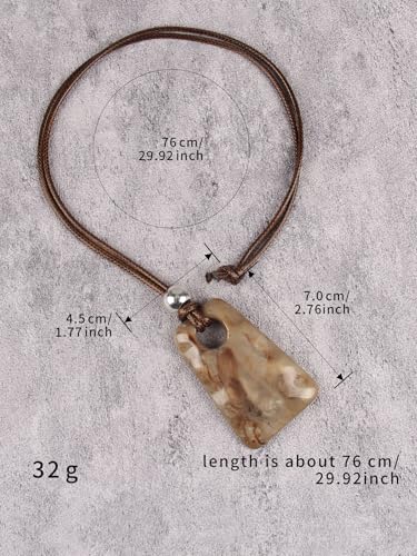 Bohemian Necklaces for Women Long Leather Necklace with Large Pendant Chunky Boho Hippie Jewelry Pendant Chocker Necklace - style: Boho Chunky Necklace