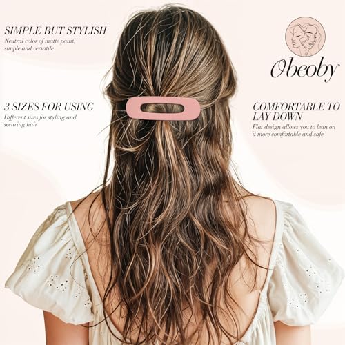 15 PCS Flat Claw Clips, 5 Colors Flat Hair Clips 3 Sizes Hair Claws for Women Girls Accessories Barrettes for thick Thin Hair, Birthday Mothers Day Gifts - color: Classic colors