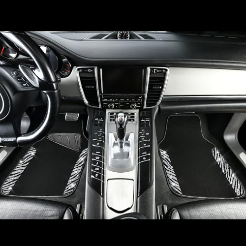 CAR PASS Bling Zebra Car Mats Rhinestones Diamond Waterproof Floor Mat Crystal Sparkly Shining Glitter Carpet Anti-Slip PVC Heel Pad, Universal Fit Automotive SUV,Sedan,4pcs Girly Women, Zebra Diamond - color: Zebra