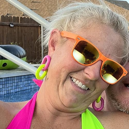 Eyegla Sunglasses Bulk Party Sunglasses Pack 80s Shades Eyewear Set for Men Women 8/10/20/30Pack - color: Orange 10 Pack