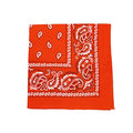 Motique Accessories Extra Large Paisley Bandana 27x27 Inch - color: Orange
