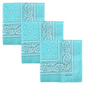 Motique Accessories Set of 3 Paisley Bandanas – 100% Cotton 22 Inch Head Scarf Neck Bandana Face Cover - color: Mint