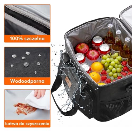 Lifewit Medium Lunch Bag Insulated Lunch Box Soft Cooler Cooling Tote for Adult Men Women, Black 48-Can (33L) - color: Black, size: Mega (33L)