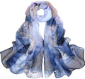 MINIDORA Lightweight Scarves for Women Elegant Floral Pattern Scarf Shawls Sunscreen Head Shawls - color: Style 1-royal Blue