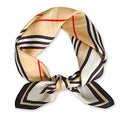 Ciormis 100% Mulberry Silk Scarf-Women's 21''/27''Square Silk Hair Head Scarf Neckerchief with Gift Packaged - color: 21''x 21''-style 01-khaki Stripe
