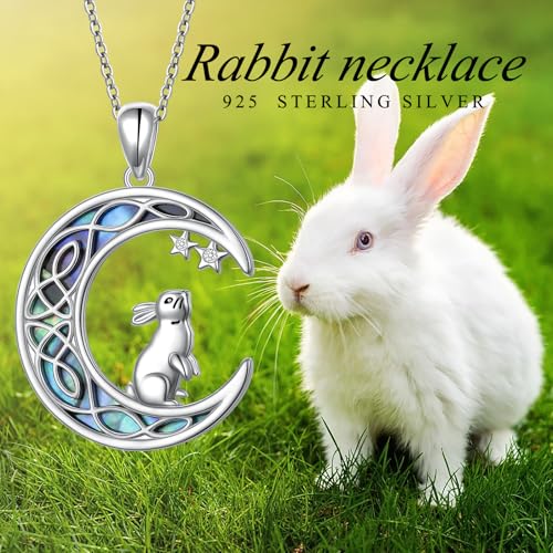 925 Sterling Silver Animal Necklaces Lion/Cat/Phoenix/Bunny/Koalas Necklace Adjustable Chain Animal Lover Pendant Jewelry for Women Men - style: Rabbit
