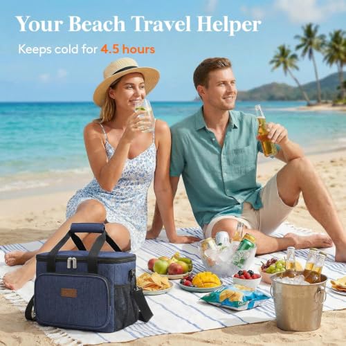 Lifewit Large Lunch Bag, Insulated Lunch Box, Soft Cooler Cooling Tote for Adult Men Women, Dark Blue 24-Can (15L) - color: Dark Blue, size: Large(15L)
