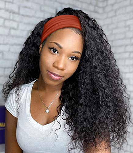 Tobeffect Wide Headbands for Women Wide Knotted Hairbands Turbans Non Slip Boho Head Wraps Hair Accessories for Girls Solid Color, 6 Packs - color: Headbands 7