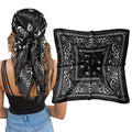 AWAYTR Satin Silk Scarf - Large Hair Bandana, Sleeping Wrap for Women - color: Paisley(black#1)
