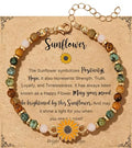 Sunflower Gifts for Women, Gifts for Women Bracelet, Symbol of Positivity Strength and Love, Inspirational Sunshine Jewelry, Birthday Christmas Thank You Gift, Friends Daughter Coworkers - style: Sunflower