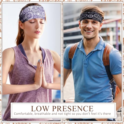 18 Pcs Sports Sweatbands for Men Women Camo Headbands Workout Non Slip Headbands Breathable Head Band Fitness Stretchy Unisex Hairband for Yoga Running Cycling Ball - color: Fresh Colors