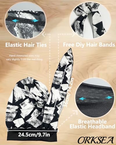 Chemo Headwear for Women Head Scarf Headwraps Silky Soft Turbans for Women Cancer Hats Chemo Beanie Coverings Scarves - color: C Black and White