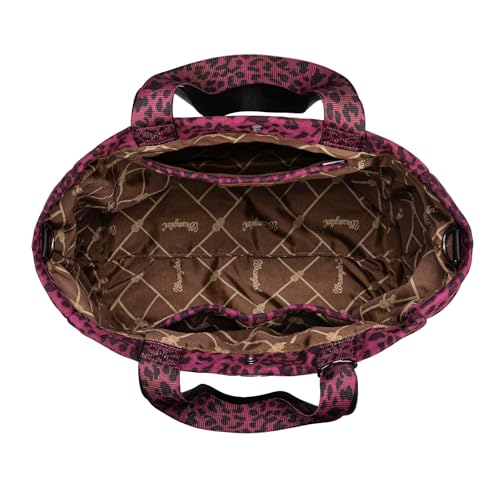 Montana West Wrangler Large Tote Bag for Women Designer Leopard Print Purse for Travel Work Gym - color: Violet
