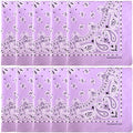 The Peacock Crew Premium Soft Cotton Bandanas Pack for Men and Women Paisley 22 x 22 inches - color: Pack of 10 Lavender