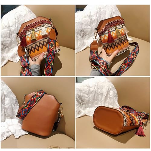 Handmade Native American Handbags, Woven Tassel Bucket Bag, Vintage Bag for Women Travel - color: 1pc-g