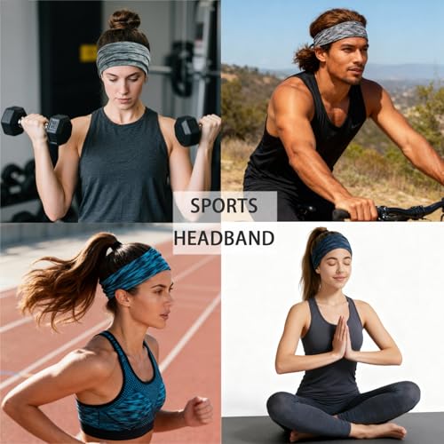 Sefiinh Headbands For Women Headband Elastic Soft Head Bands For Women's Hair Accessories Womens Fashion Yoga Fabric Hair Band Space Dye 6 Pcs - color: Space Dye