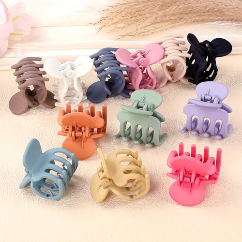 Sisiaipu 12Pcs Hair Clips for Women 1.8 Inch Small Claw Clips for Thin Hair Medium Hair Claw Clips for Thick Hair Accessories for Women Girls (Colorful) - color: Colorful