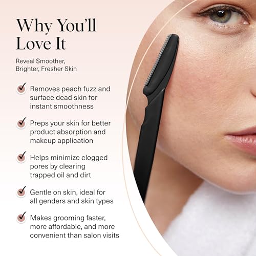 Kitsch Dermaplane Razor for Women Face – Face Razors for Women & Men, Eye Brow Razors & Face Shaver – Exfoliating Facial Razor & Dermaplaner as Skin Care Tool for Smoother Skin - Black, 12 pcs - color: Black, size: 12 Count (Pack of 1)