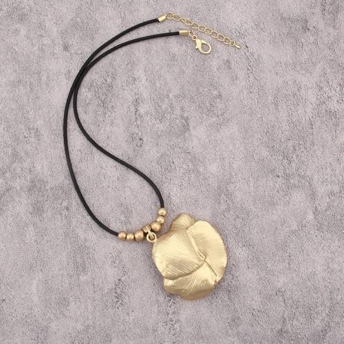 JAOYU Bohemian Necklaces for Women Leather Necklace Wood Pendant Choker Long Brown Necklace Chunky Circle Boho Hippie Jewelry - style: Bohemian Chokers