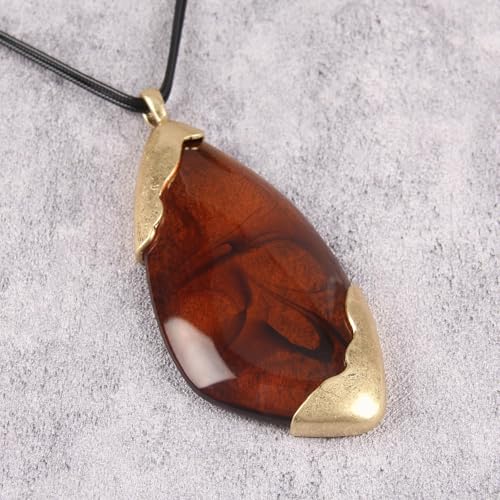 Leather Necklace for Women Large Pendant Hippie Choker Necklace Vintage Sweater Necklace Chunky Boho Necklaces for Women - style: Indian Leather Necklace