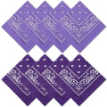 Raylarnia 8 PCS 100% Cotton Bandanas, 22 Inchs Multi-Purpose Bandana Scarfs Headbands for Men and Women - color: 4-purple/4-light Purple