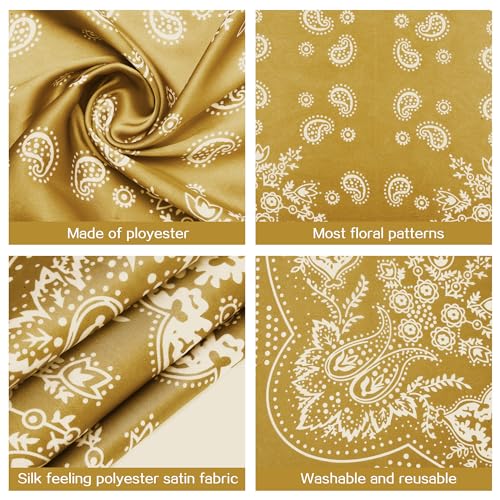 DOOBO Satin Head Scarf - 27.5 Inches Silk Bandana Hair Wrap Square Scarf for Women & Girls - color: Yellow