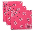 Bandana 3-Pack - Made in USA For 70 Years - Sold by Vets - 100% Cotton - Sewn Edges - color: Hot Pink