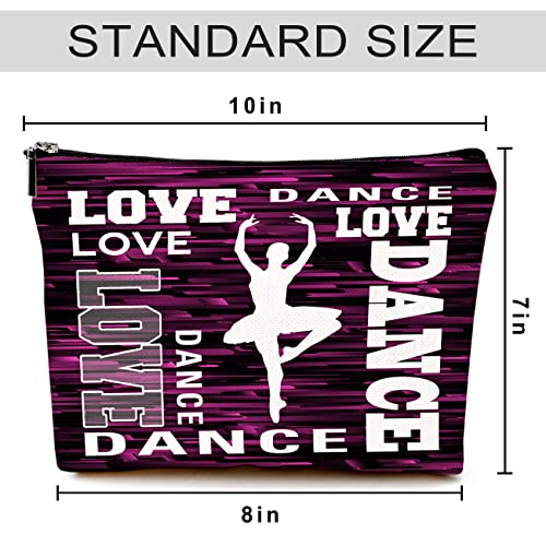 Cute Makeup Bag for Purse Canvas Waterproof Funny Cosmetic Bags for Women Zipper Travel Toiletry Pouch-Dance Makeup Bags - color: Dance Makeup Bags