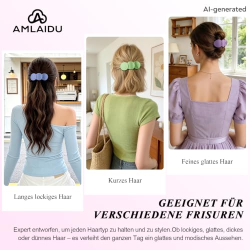 Medium Flat Hair Clips for Women, French Claw Clips Strong Hold for Thick & Thin Hair, Duckbill Hair Clips Non Slip for Driving Yoga - Green, Purple, Blue, White, 4pcs - color: Green, Purple, Blue, White