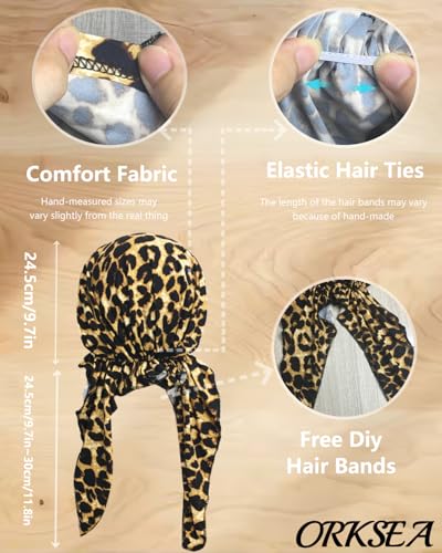 Chemo Headwear for Women Pre-Tied Head Scarf Headwraps Soft Turbans Cancer Hats Chemo Beanie Coverings Scarves - color: Leopard Print1