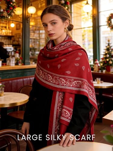 vimate 100% Large Silk Feeling Scarf-Women's Fashion Long Mulberry Silk Satin Neck Scarf Sunscreen Shawl Wrap Headscarf - color: Style 09