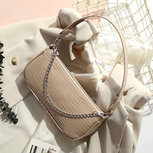 Loiral Small Purse for Women, Retro Classic Tote HandBag Shoulder Bags Clutch Purse - color: Nude