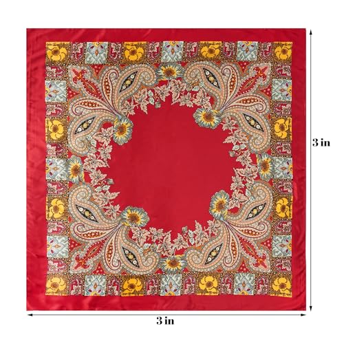 Pistha Head Scarf Bandana for Women, Satin Scarf for Hair, Large Square Silk Bandana Headscarf for Women and Men 35 Inch - style: Classic-red