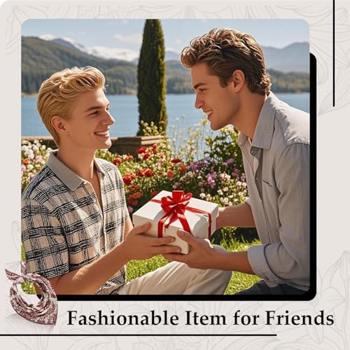 27.16'' Bandanas for Men, Cotton Mens Head Scarf with Flower Pattern Floral Hair Bandana Headband for Daily Casual - color: Red
