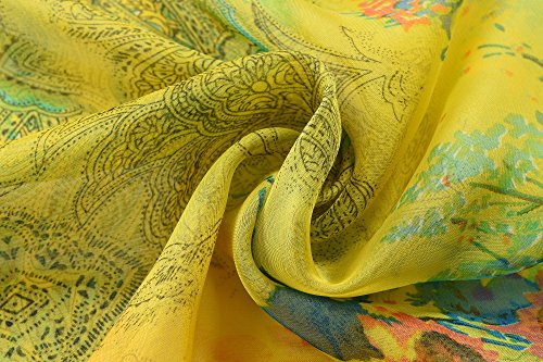 Womens Sexy Bohemian Floral Beach Cover Up Sarong Wrap Swimsuit Beachwear - color: Yellow (Flower)