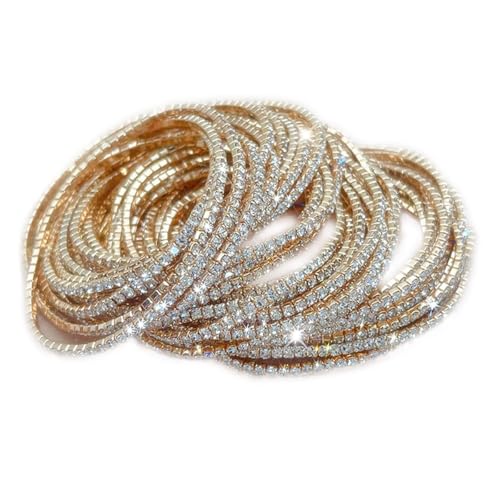 10 Pieces Women's Tennis Bracelet Set 2mm Extra-fine Delicate Rhinestones Adjustable Stackable Stretch Bracelet Wedding Party Jewelry Gifts - color: G-White