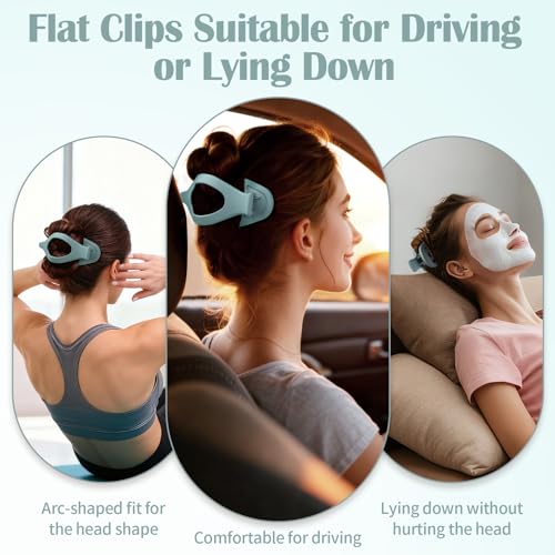 5.5 Inches Extra Large Flat Hair Clips for Women, 4 Pack XL Big Claw Clips for Thick Hair, Oversized Matte Strong Hold Non-slip Flat Claws, Blue - color: Blue-XL