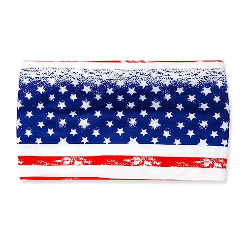 Huachi 4th of July Womens Headband Independence Day Hair Accessories Patriotic Wide Headbands for Women Red White and Blue Hairband American Flag USA Pride Party Decor (Pack of 4) - color: Independence Day Set