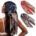 Head Scarf for Women Hair - 2 Pack 35" Square Satin Scarf, Silk Hair Scarf for Women Head Wrap for Sleeping - color: Royal Blue & Cardinal Red