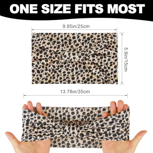 Cobahom 6Pcs Wide Headbands for Women Non Slip Soft Fabric Hair Wrap Boho Head Bands Elastic Sport Hair Bands for Workout Yoga Running (Animal Print)