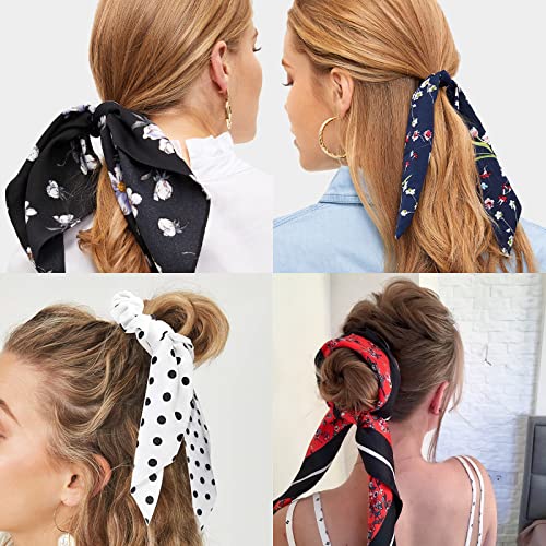TOBATOBA Paisley Scrunchies with Ribbon Tails, Elastic Ponytail Holders for Women's Hair Accessories