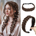 CJL HAIR 2PCs Braided Headbands Hair Piece for Women Synthetic Hair Hoops Head Bands Handmade Braid Hairband Accessories Elastic Stretch Headwrap Chocolate Multi - color: 2PCS-Chocolate Multi