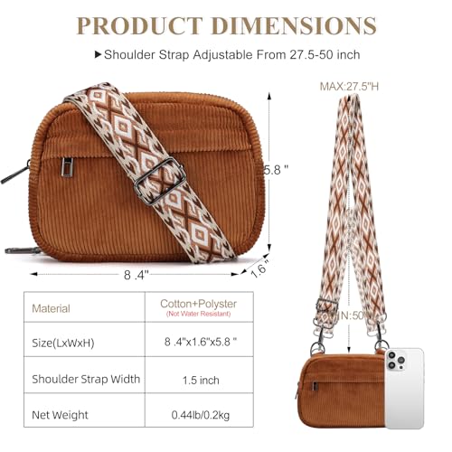 MAXTOP Small Crossbody Bags for Women Belt Bag Fanny Pack with Adjustable Strap - color: Corduroy Brown, style: Small Crossbody Bag