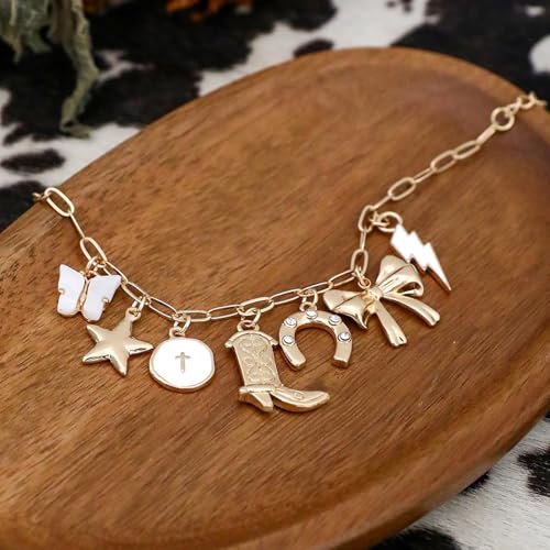 Long tiantian Western Turquoise Beaded Bracelet Set for Women Stackable Cowgirl Bracelets Boho Concho Jewelry Country Concert Rodeo Outfit Accessories Gifts - color: D5:Turquoise Bracelet