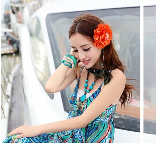 ALIMITOPIA Flower Hair Clip Fabric Artificial Peony Flower Hairpin Barrette Brooch Headdress Bobby Pins Headwear Hair Accessories for wedding Party supplies(Peony Style;4.3 inches;6pcs)
