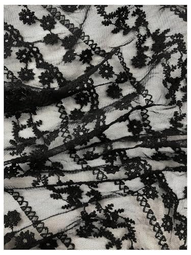 SweatyRocks Women's Floral Embroidery Lace Triangle Hair Scarf Headband Sheer Hair Bandana - color: Black Lace, size: One Size