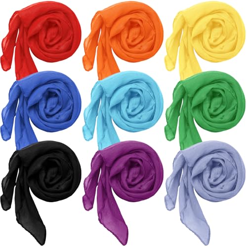 Patelai 9 Pieces Women's Cotton Scarves Lady Light Soft Fashion Solid Scarf Wrap Shawl, Candy Color - color: Vivid