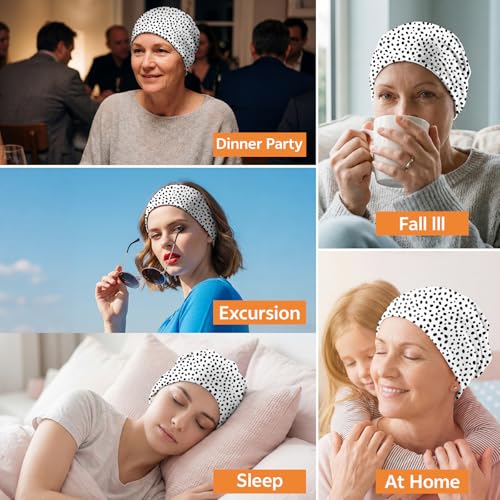Chemo Caps Slouchy Beanie Hat Stretch Cancer Head Wraps Turban Sleep Headwear Scarf for Women Girls Men - color: I-13-spots