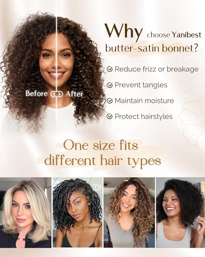 YANIBEST Adjustable Satin Bonnet for Sleeping Women Double Layer Hair Wrap Reduce Friction Prevent Frizz Natural Curly Hair - color: Leopard Pink
