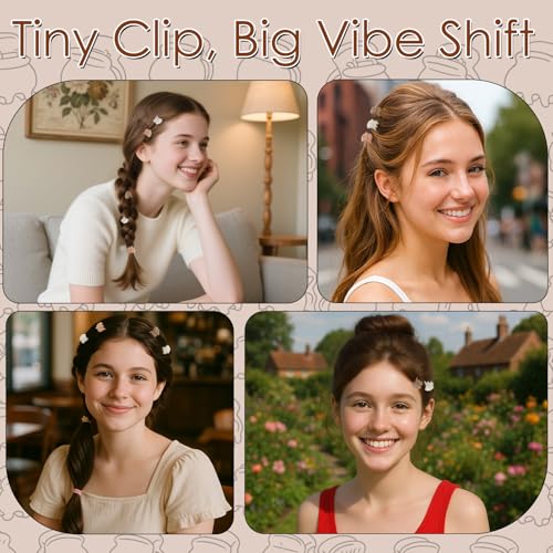 100Pcs Small Matte Hair Clips Mini Hair Clips for Girls Women,Cute Matte Tiny Claw Clips for Thin Hair Strong Grip Hair Clips Hair Accessories Birthday Christmas Gifts,Neutral Color - color: 100Pcs Mini Matte